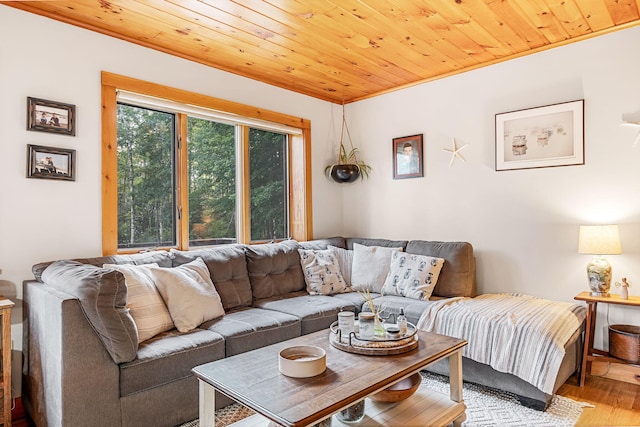 39 Simmons Ln, Friendship, ME 04547 - living area featuring wood finished floors and wood ceiling