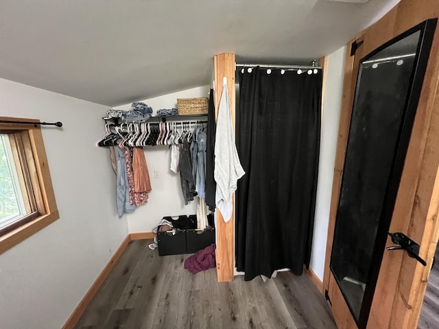 50 Hanover St, Skowhegan, ME 04976 - spacious closet featuring wood finished floors and lofted ceiling