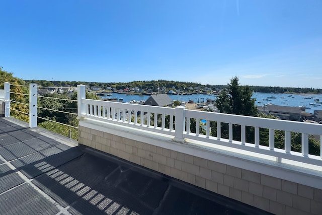 balcony with a water view