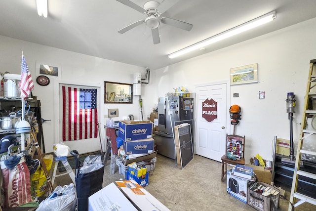 misc room with ceiling fan