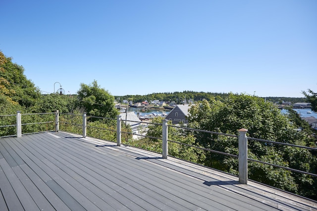 deck with a water view