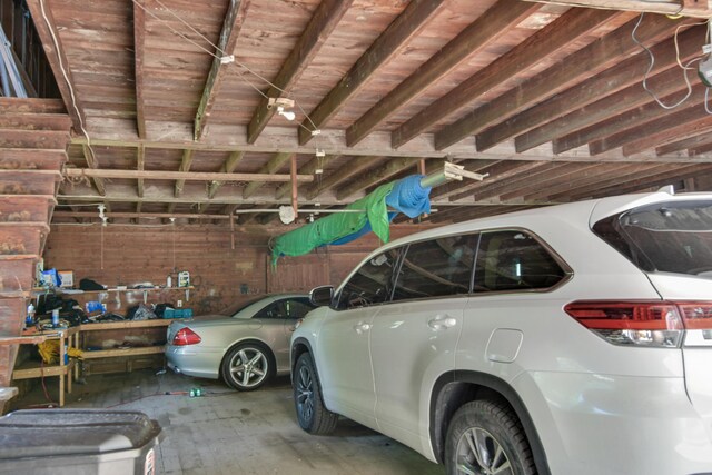 view of garage