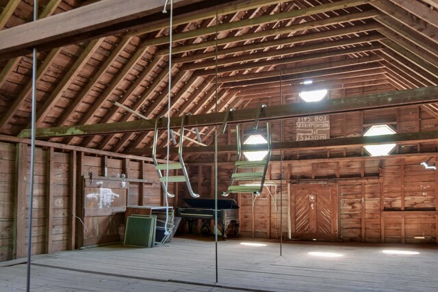 view of unfinished attic