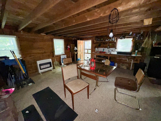 living room featuring heating unit