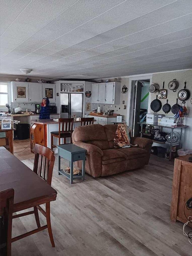 living room featuring light wood-type flooring