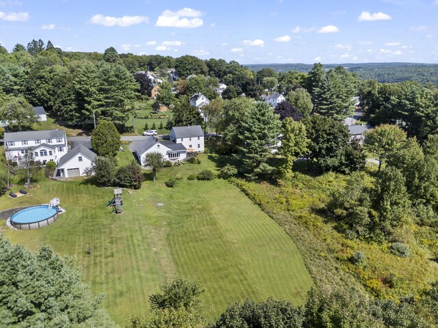 aerial view with a rural view