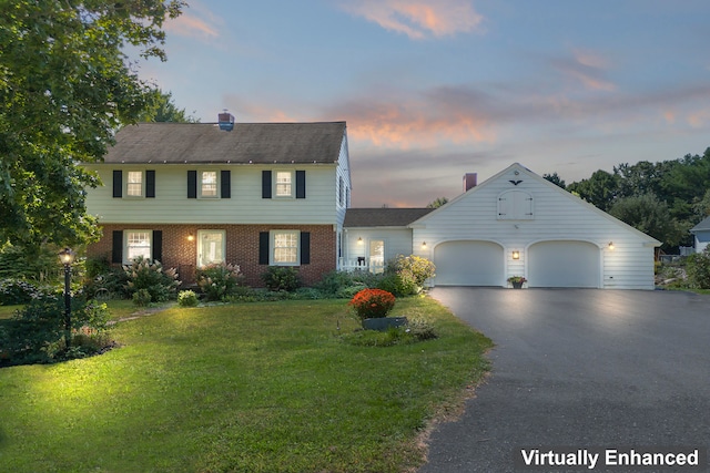 view of front of home with a yard