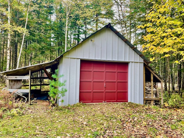 view of garage