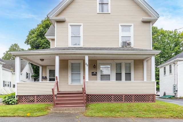 view of front of home with covered porch