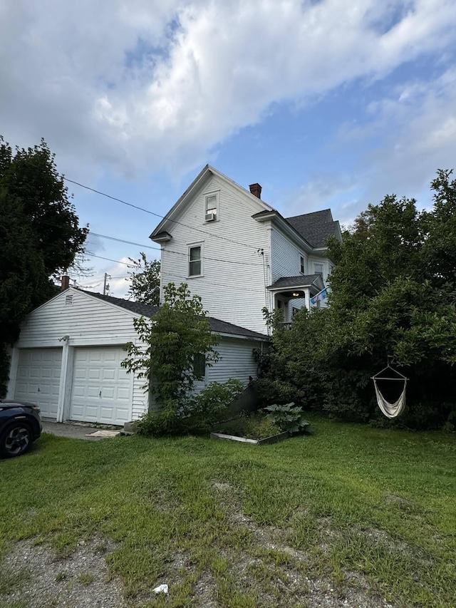 view of property exterior with a lawn