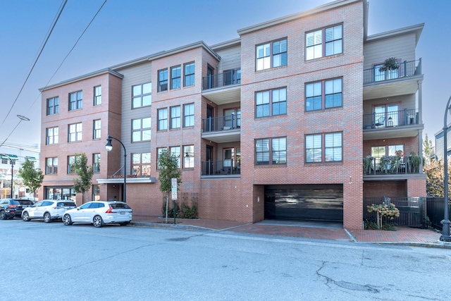 view of property featuring a garage