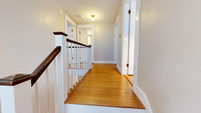 corridor featuring light wood-type flooring