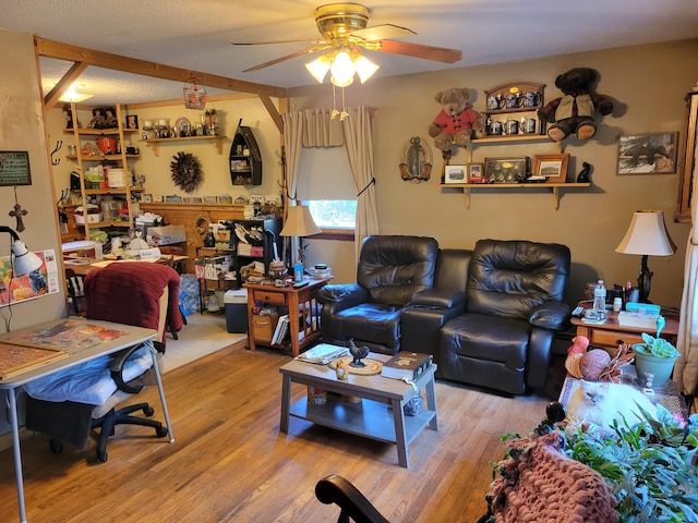 458 Lambert Rd, Brewer, ME 04412 - living area with ceiling fan and wood finished floors