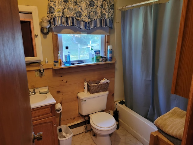 458 Lambert Rd, Brewer, ME 04412 - bathroom with toilet, vanity, and shower / bath combo