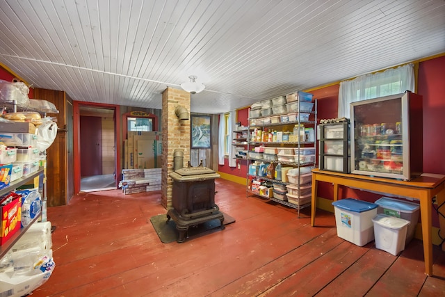 interior space featuring a wealth of natural light, wooden ceiling, and hardwood / wood-style flooring