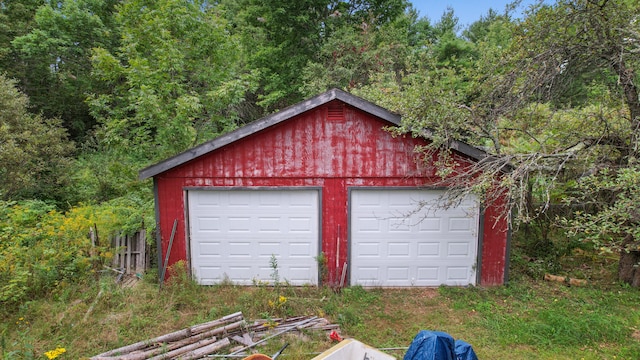 view of garage