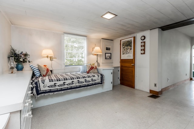 bedroom featuring wooden ceiling