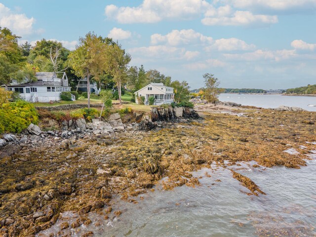 exterior space featuring a water view