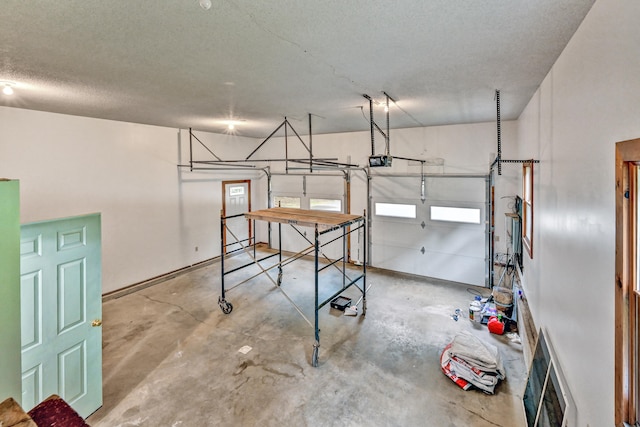 interior space with a textured ceiling