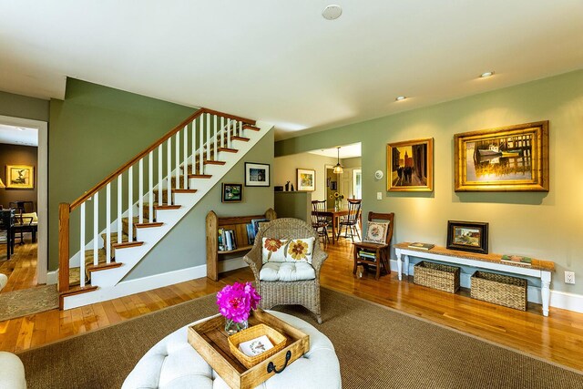 living room featuring hardwood / wood-style floors