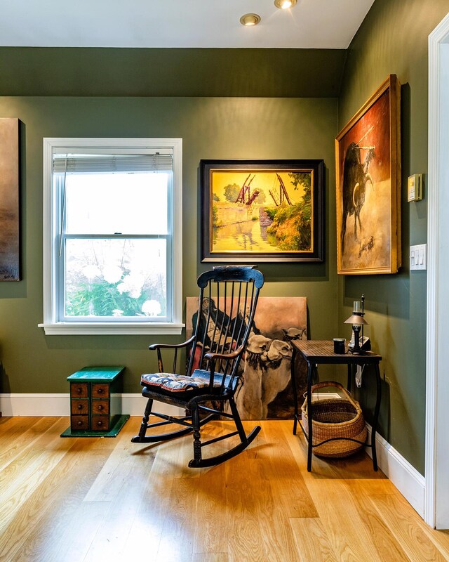 living area with light wood-type flooring