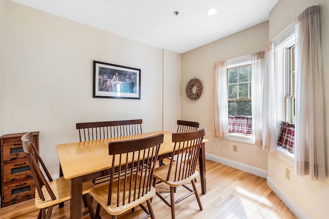 dining area featuring light hardwood / wood-style flooring