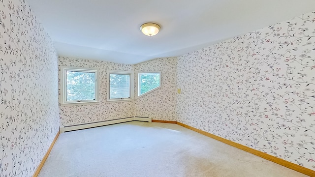 empty room featuring a baseboard radiator