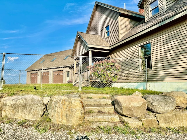 view of home's exterior with a garage