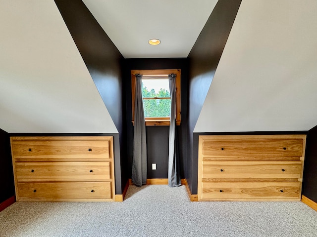 stairway with carpet floors