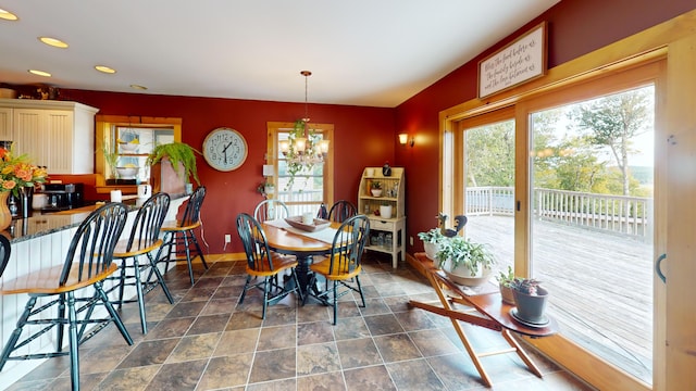 dining room featuring an inviting chandelier