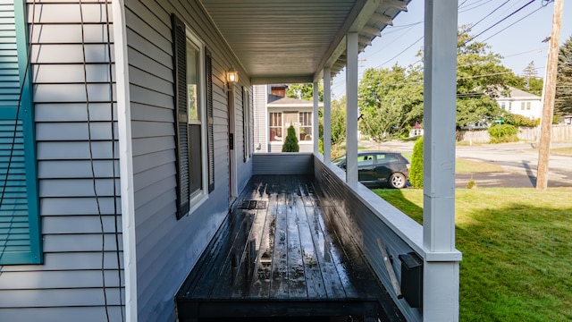 deck featuring a porch