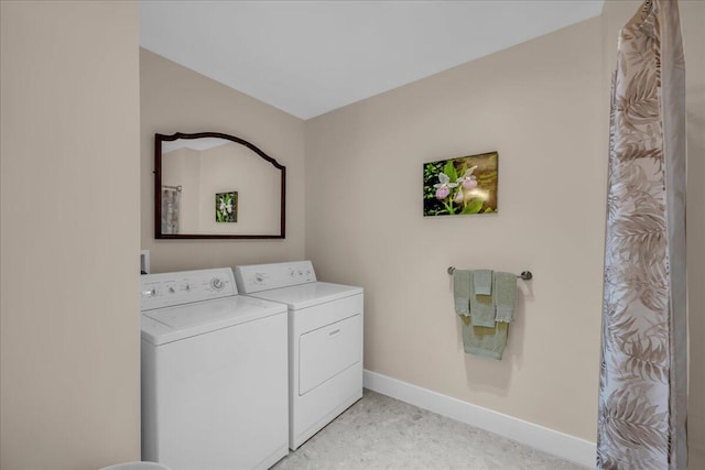 laundry area featuring separate washer and dryer