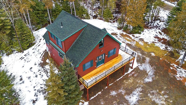 view of snowy aerial view