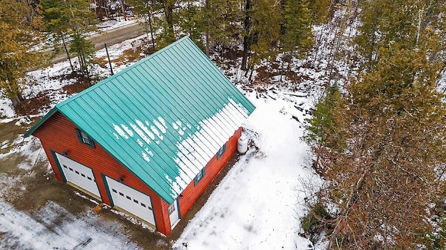 view of snowy aerial view