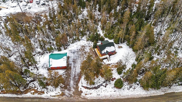 view of snowy aerial view