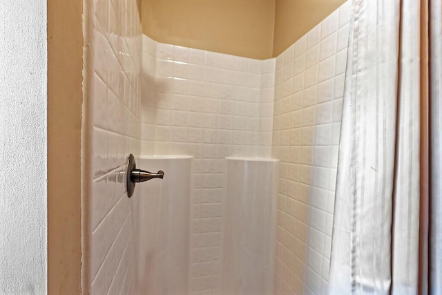 interior details featuring a shower