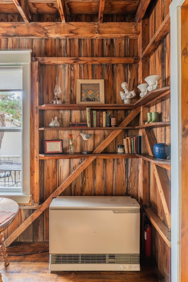 staircase with wood-type flooring