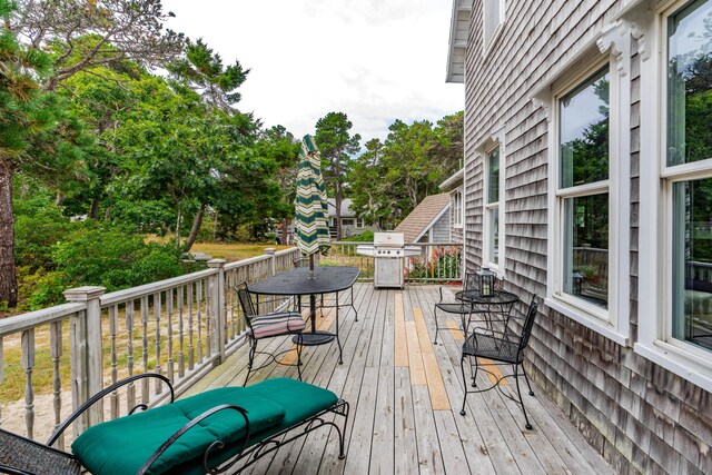 deck featuring area for grilling