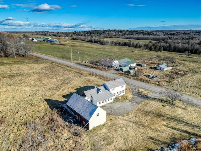 aerial view featuring a rural view