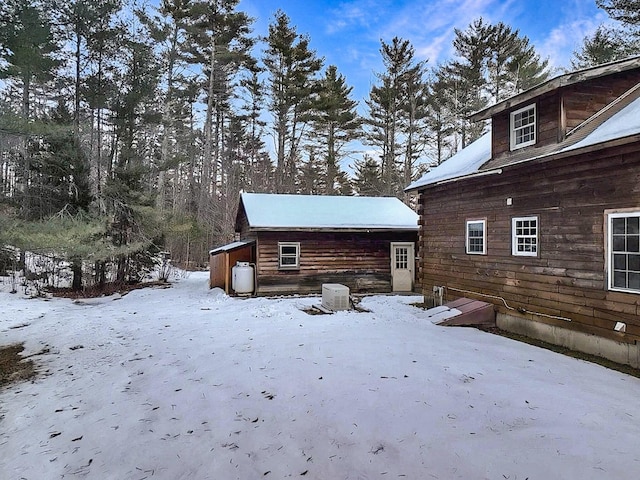 view of snowy exterior