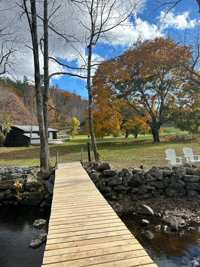 dock area featuring a yard