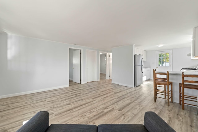 living room featuring light wood-type flooring