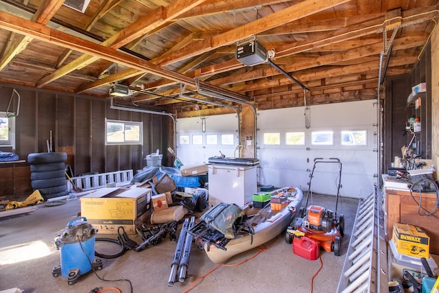 garage featuring a garage door opener