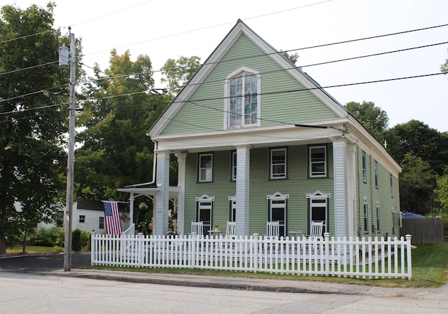 view of front of property with covered porch