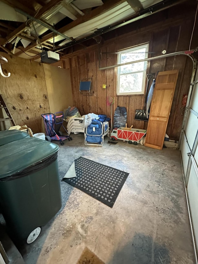 interior space with wood walls