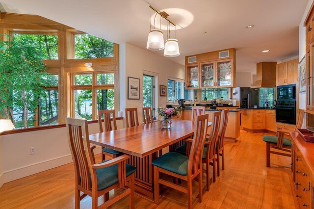 dining room featuring light wood-type flooring