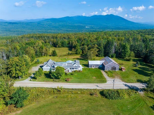 aerial view featuring a mountain view