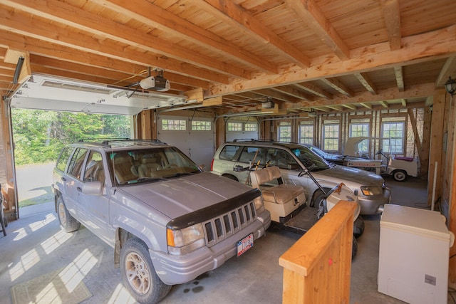 garage featuring a garage door opener