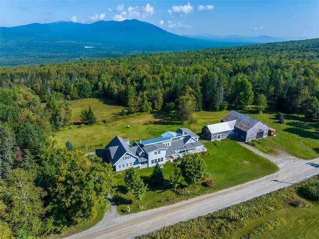 aerial view featuring a mountain view