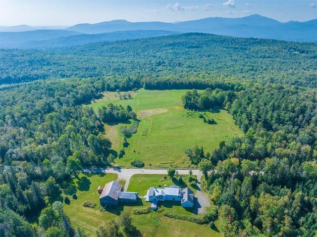 bird's eye view featuring a mountain view